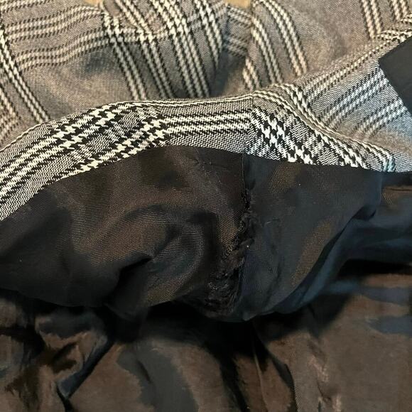 Maje Vaime Plaid Long Length Blazer Gray Black 38 EUR Medium Check Suit Jacket - Picture 11 of 11